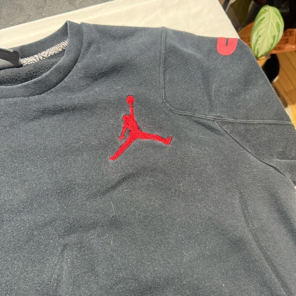 Men's Air Jordan Jumpman Black Spell-Out Sweatshirt M Heavy Nike NBA Sleeve Bull - Picture 10 of 12